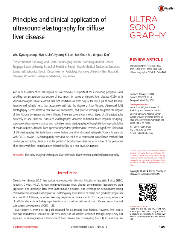 (PDF) Principles and clinical application of ultrasound elastography ...