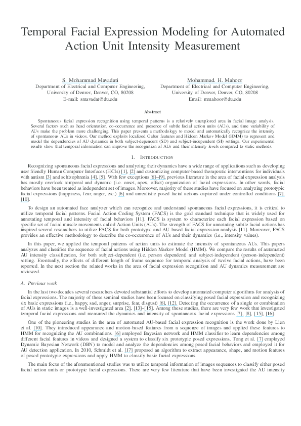 (PDF) Temporal Facial Expression Modeling for Automated Action Unit ...
