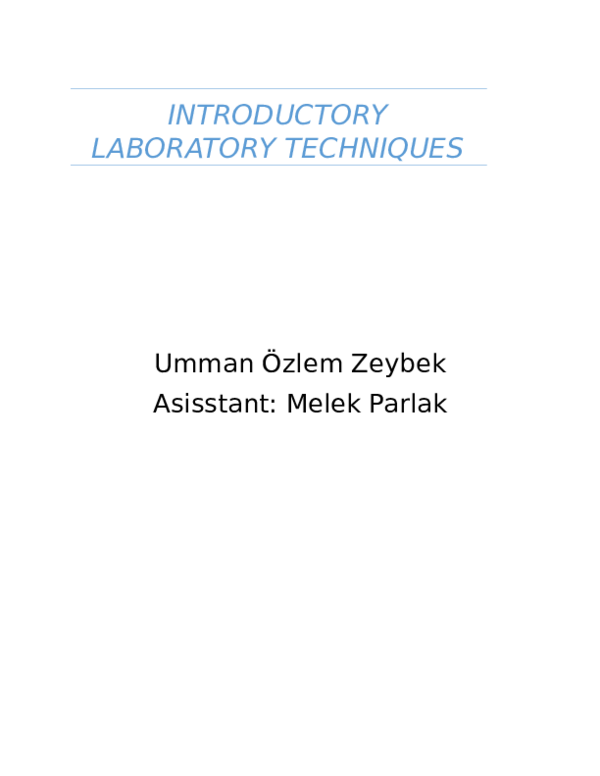 (DOC) INTRODUCTORY LABORATORY TECHNIQUES