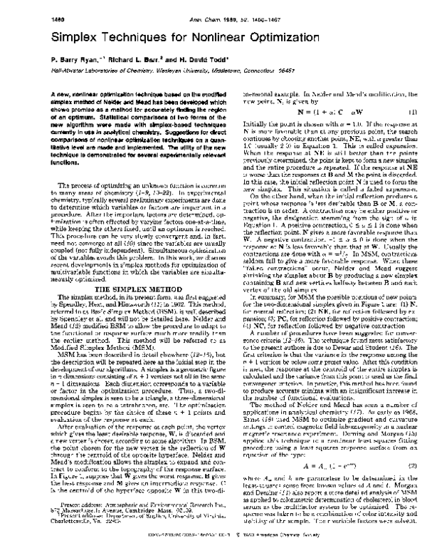 (PDF) Simplex techniques for nonlinear optimization