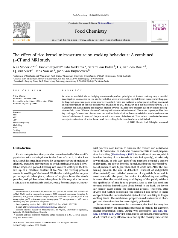 (PDF) The effect of rice kernel microstructure on cooking behaviour: A ...
