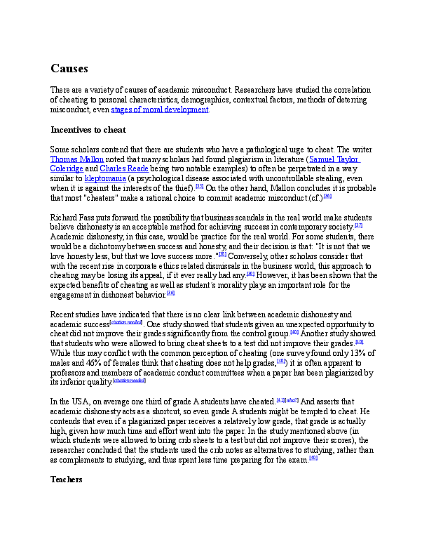 Academic dishonesty thesis statement image