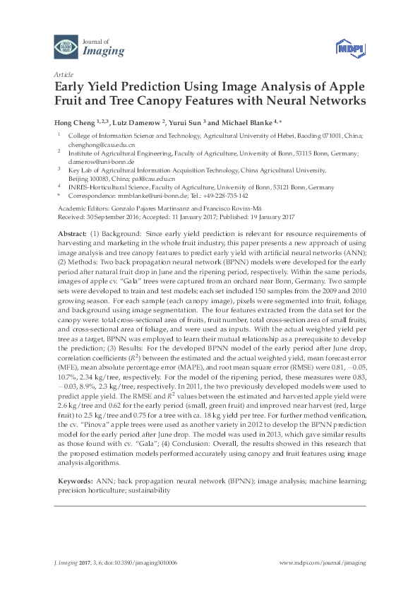 Planting Age Identification And Yield Prediction Of Apple Orchard Using ...