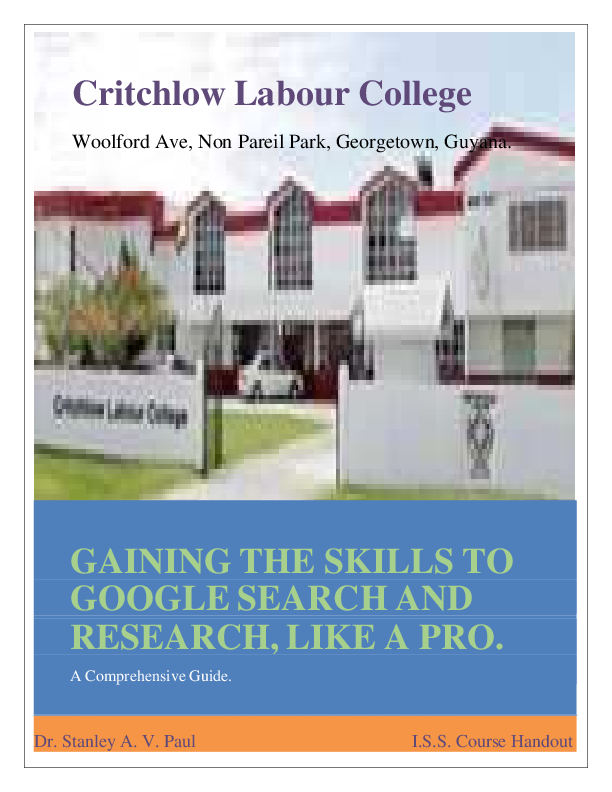 (PDF) Gaining the Skills to Google Search and Research, Like a Pro.