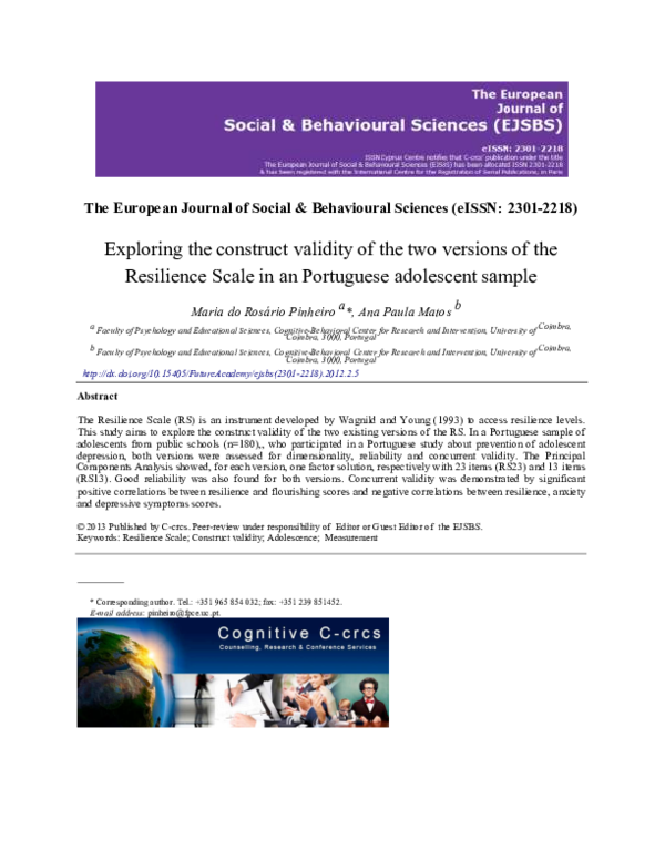 (PDF) Exploring the construct validity of the two versions of the ...