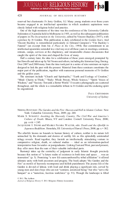 (PDF) The Garden and the Fire: Heaven and Hell in Islamic Culture - By ...