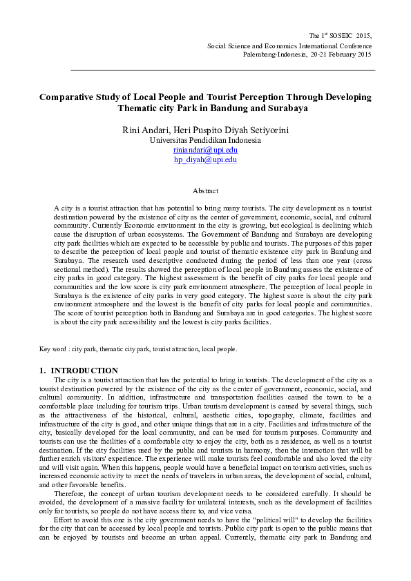 (PDF) Comparative Study of Local People and Tourist Perception Through ...