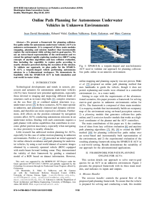 (PDF) Online path planning for autonomous underwater vehicles in ...