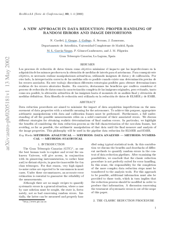 (PDF) A New Approach in Data Reduction: Proper Handling of Random ...