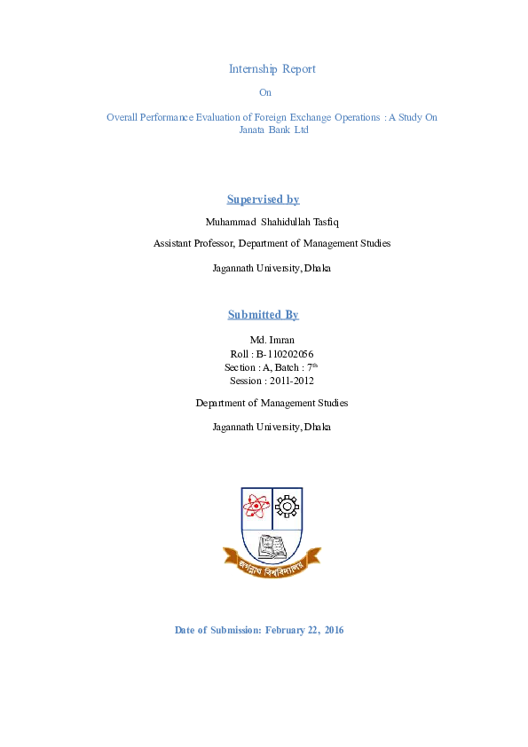 Internship report on janata bank essay sample 13515 07 picture