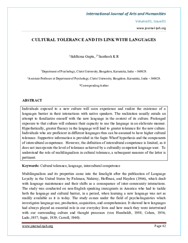 Importance of cultural tolerance picture