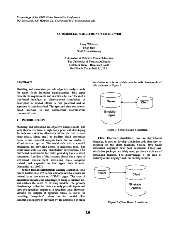 (PDF) Commercial simulation over the Web