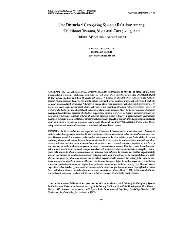 (PDF) The disturbed caregiving system Relations among childhood trauma