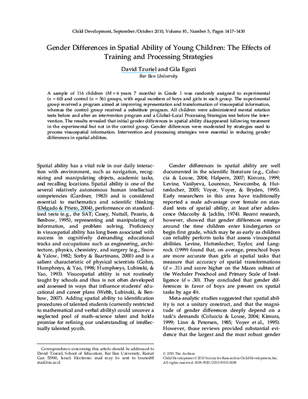 (PDF) Dynamic Assessment of Spatial Abilities of Young Children ...