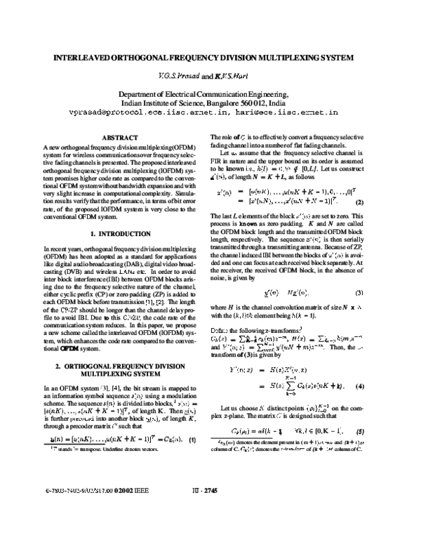 (PDF) Interleaved orthogonal frequency division multiplexing system