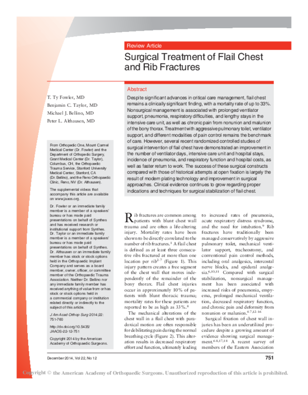 (PDF) Surgical Treatment of Flail Chest and Rib Fractures Peter