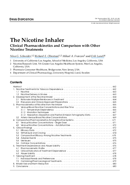 (PDF) The Nicotine Inhaler Clinical and Comparison