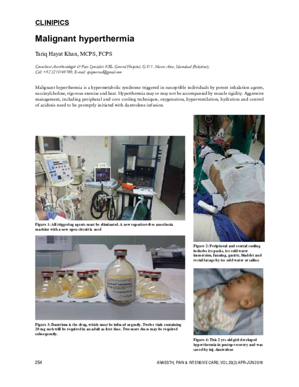 (PDF) Malignant hyperthermia Anaesthesia, Pain & Intensive Care