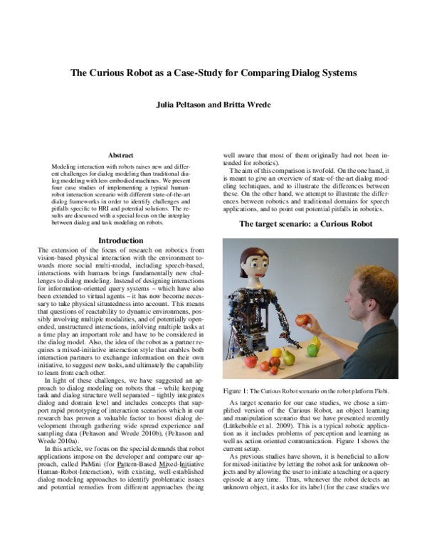 (PDF) The Curious Robot as a Case-Study for Comparing Dialog Systems ...