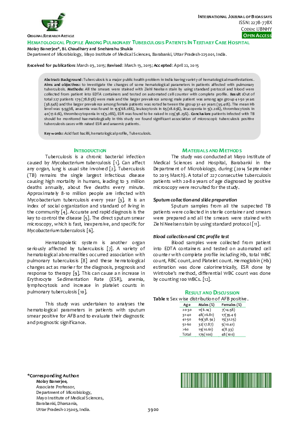 Tuberculosis case study questions image