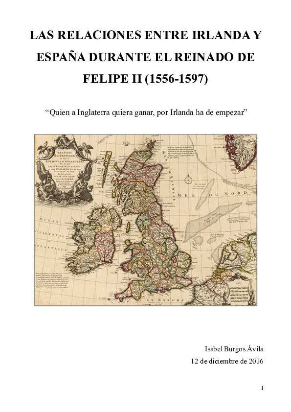 (PDF) Las relaciones entre Irlanda y España durante el reinado de