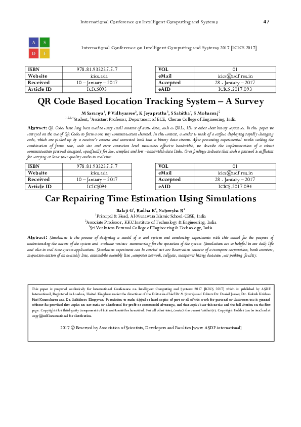 (PDF) QR Code Based Location Tracking System – A Survey