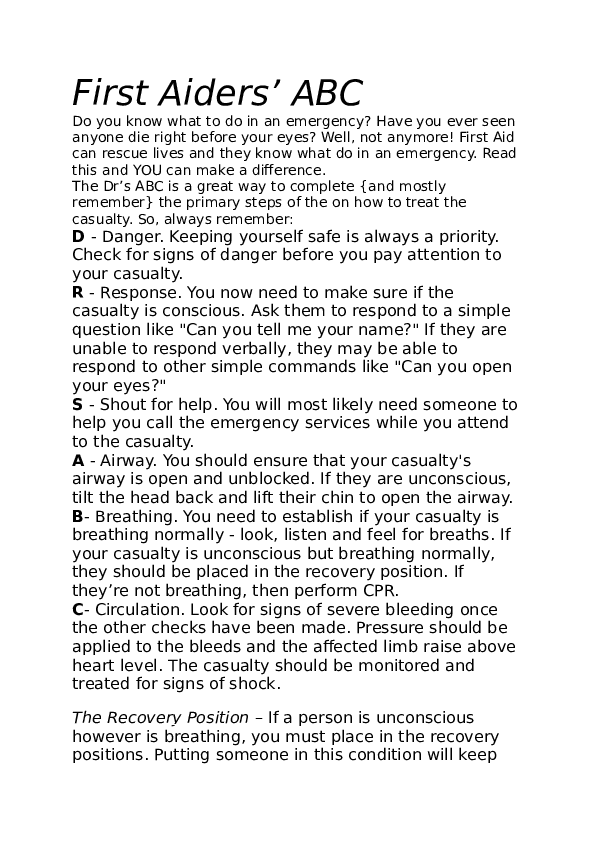 First Aiders' ABC
