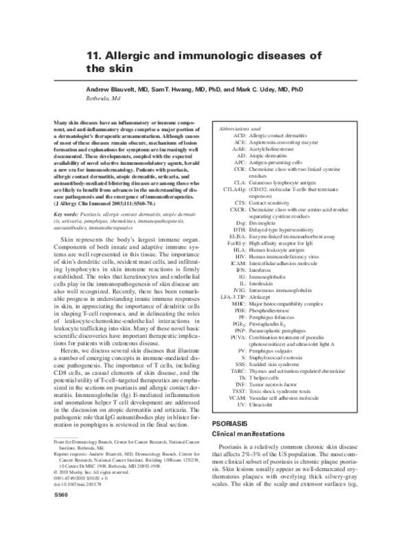 (PDF) 11. Allergic and immunologic diseases of the skin