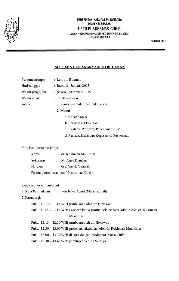 Contoh Laporan Notulen Hasil Rapat Nusagates
