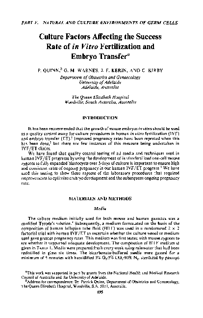 (PDF) Culture Factors Affecting the Success Rate of in Vitro ...