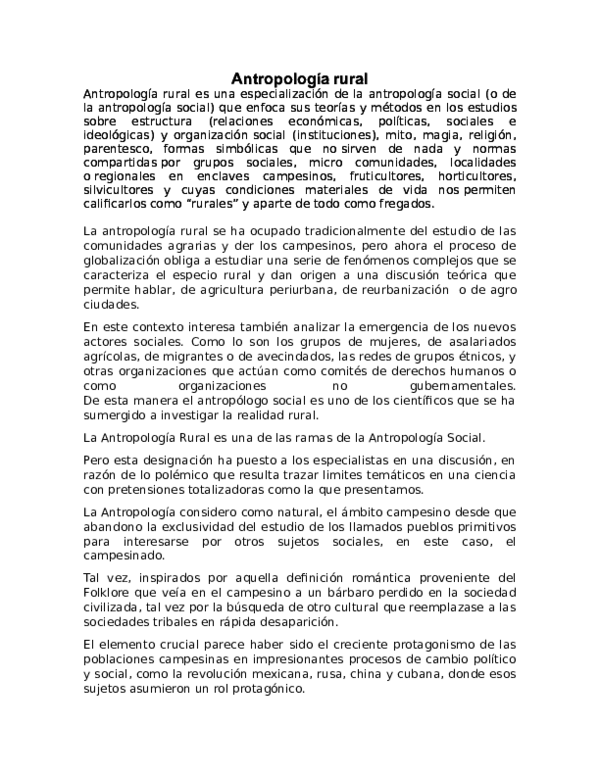 (DOC) Antropología rural
