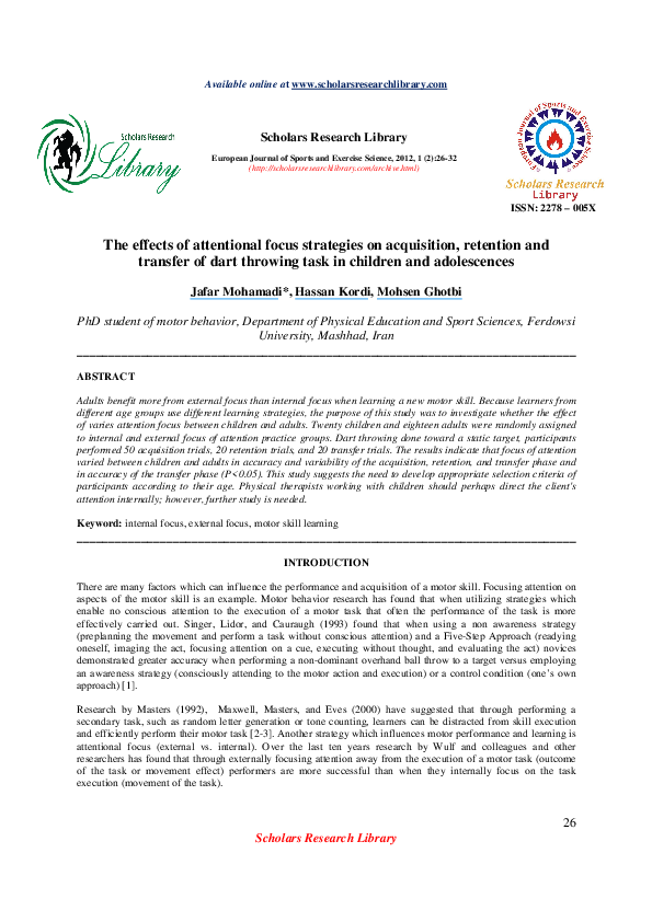(PDF) The effects of attentional focus strategies on acquisition ...