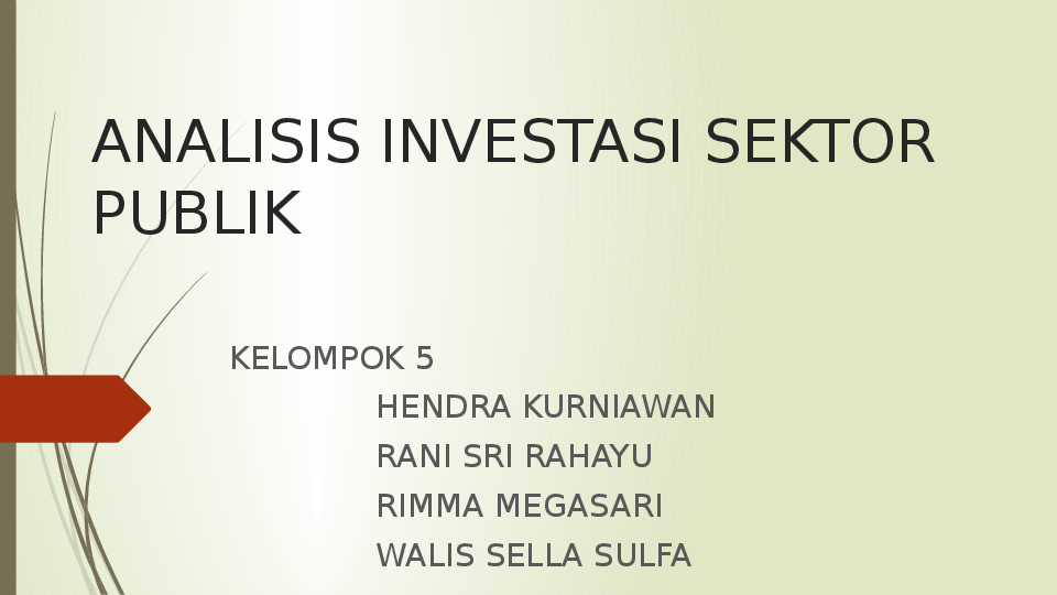 Ppt Analisis Investasi Sektor Publik Rima Megasari Academia Edu