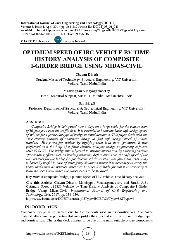 (PDF) OPTIMUM SPEED OF IRC VEHICLE BY TIME- HISTORY ANALYSIS OF ...