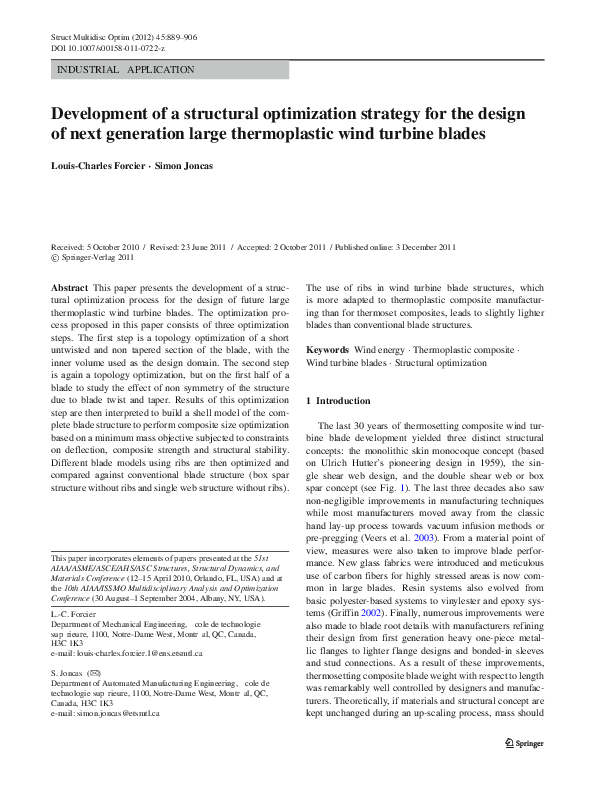 (PDF) Development of a structural optimization strategy for the design ...