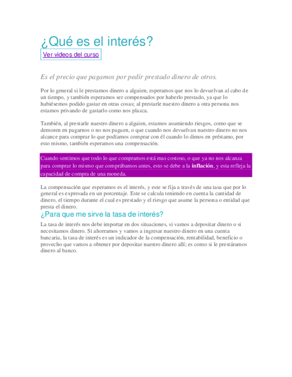 (DOC) Qué es el interés