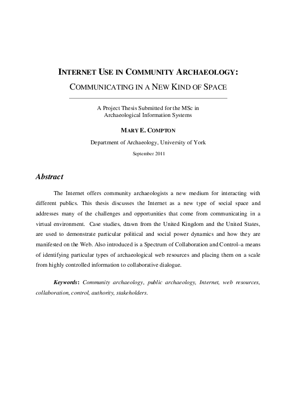 Archaeology thesis topic ideas picture