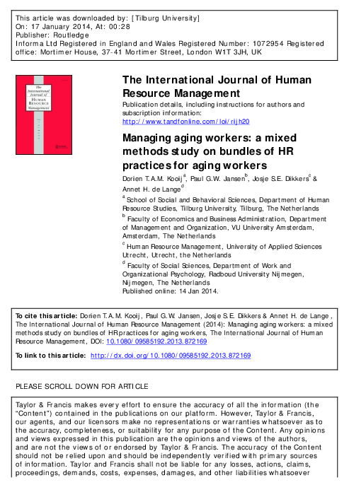 (PDF) Managing aging workers: a mixed methods study on bundles of HR ...