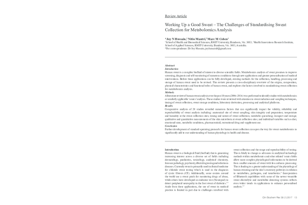 (PDF) Working Up a Good Sweat – The Challenges of Standardising Sweat ...