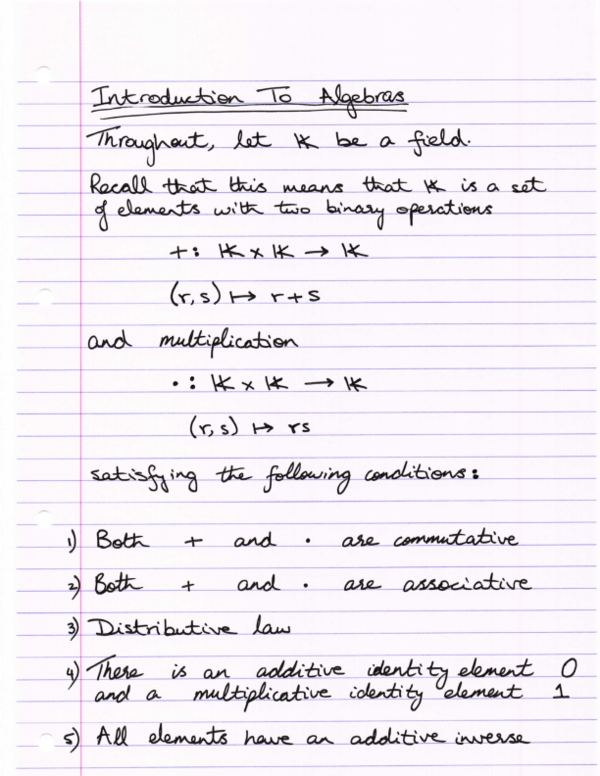 (PDF) An Introduction To Algebras