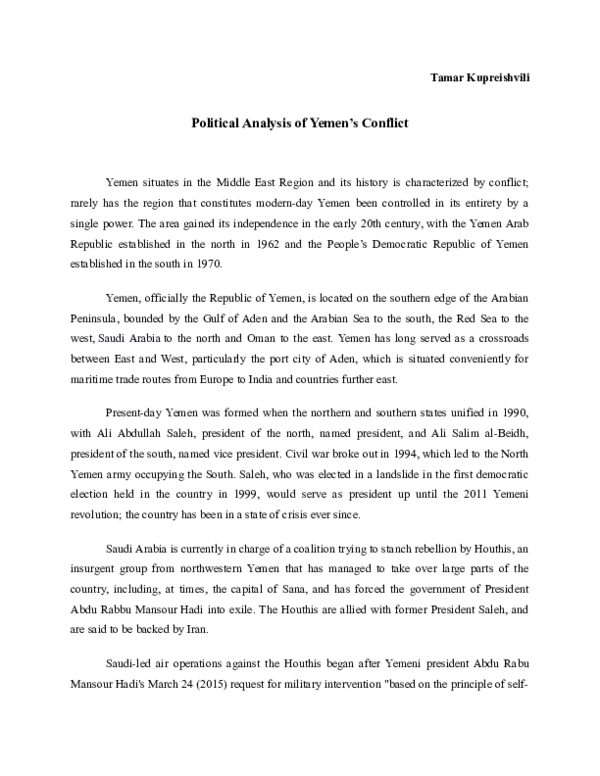 Political Analysis of Yemen's Conflict