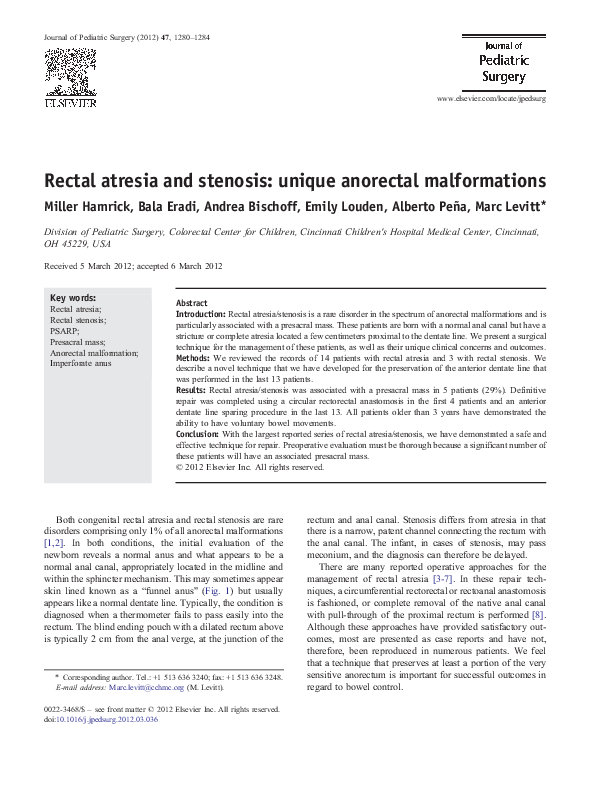 Anorectal agenesis image