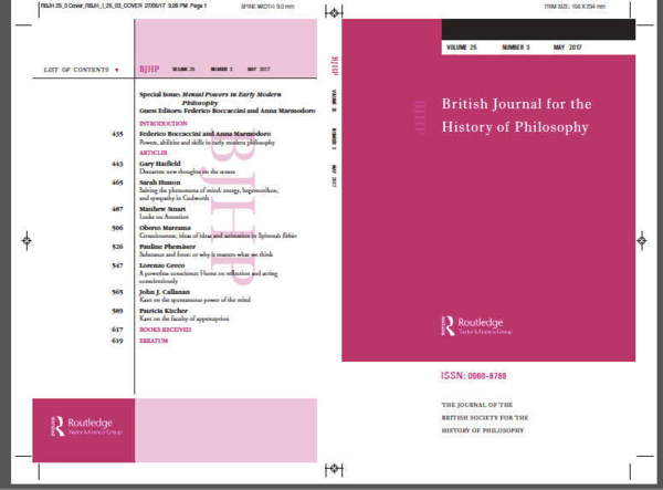 British Journal For The History Of Philosophy