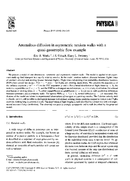 (PDF) Anomalous diffusion in asymmetric random walks with a quasi ...