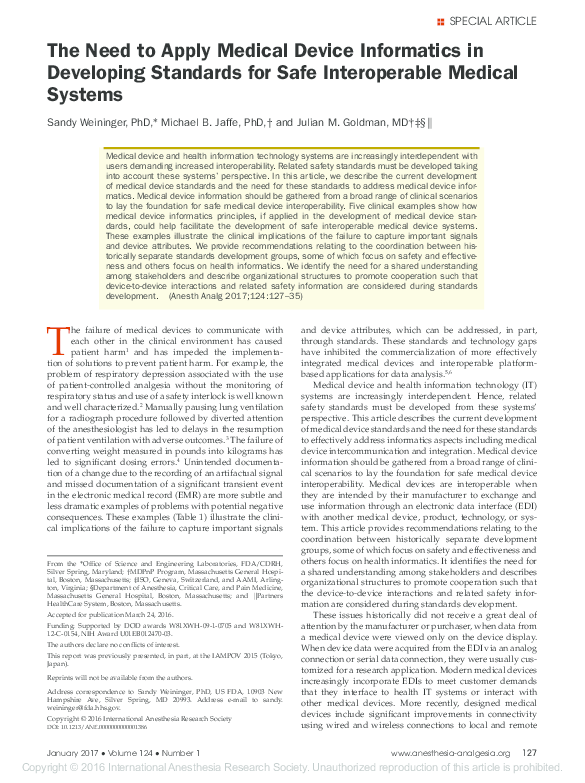 (PDF) The Need to Apply Medical Device Informatics in Developing ...