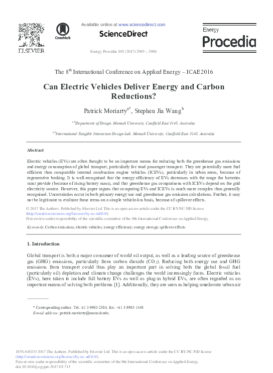 Can Electric Vehicles Deliver Energy and Carbon Reductions