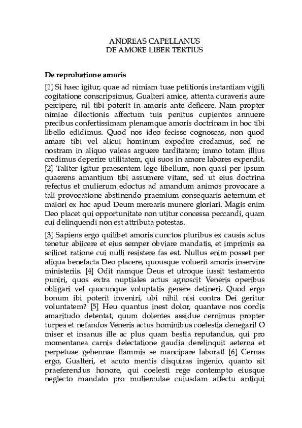 (PDF) ANDREAS CAPELLANUS DE AMORE LIBER TERTIUS Daniela Bombelli