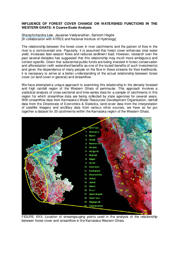 (PDF) Influence of forest cover change on watershed functions in the ...