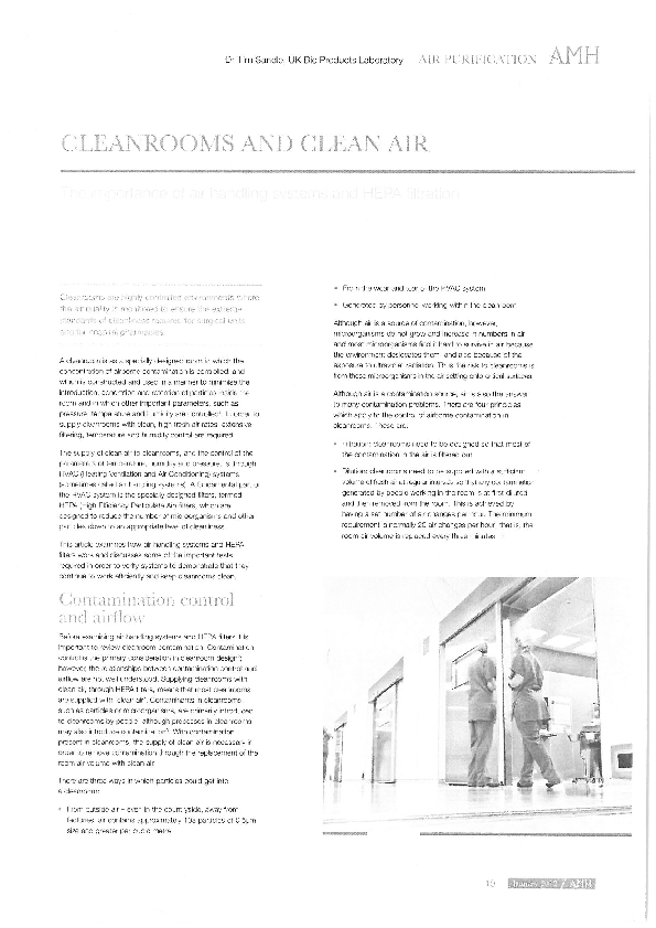 (PDF) Cleanrooms and clean air