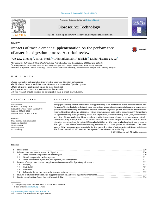 (PDF) Impacts of trace element supplementation on the performance of ...